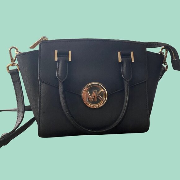 Michael Kors Jet Set Black Mini Saffiano Leather Crossbody Satchel - Picture 3 of 9